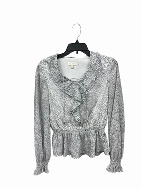 WrinkleResistant Fabric Flexible Cuffs Blouse Long Sleeve By Ted Baker In Polkadot Pattern, Size: Xs