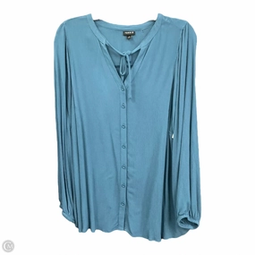 AntiPillingTechnology Blouse Long Sleeve By Torrid In Teal, Size: 1x