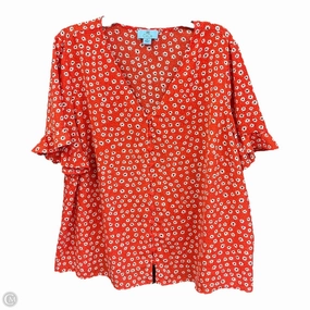 Comfortable Design OdorControl Technology Blouse Short Sleeve By Cece In Floral Print, Size: 2x