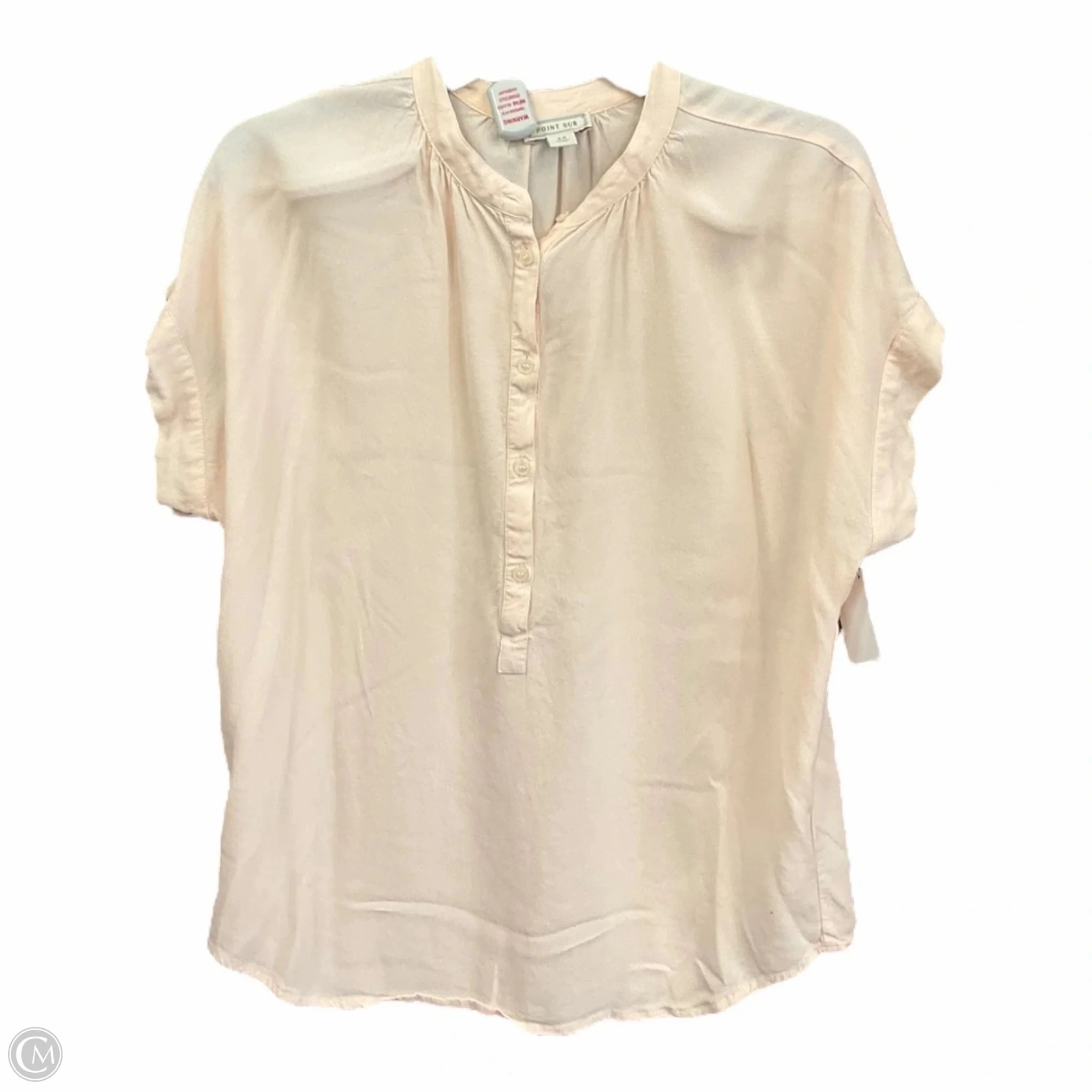 Wind Resistant Fabric Ventilated Side Panels Blouse Short Sleeve By Clothes Mentor In Peach, Size: Xs