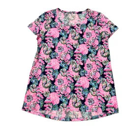 Quick Change Versatile Comfort Style Blue & Pink Top Short Sleeve Designer By Lilly Pulitzer, Size: S