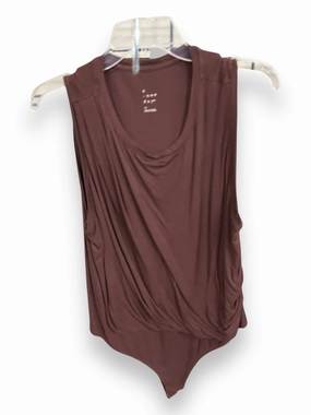 Stretchable Neckline Bodysuit By A New Day In Brown, Size: 1x