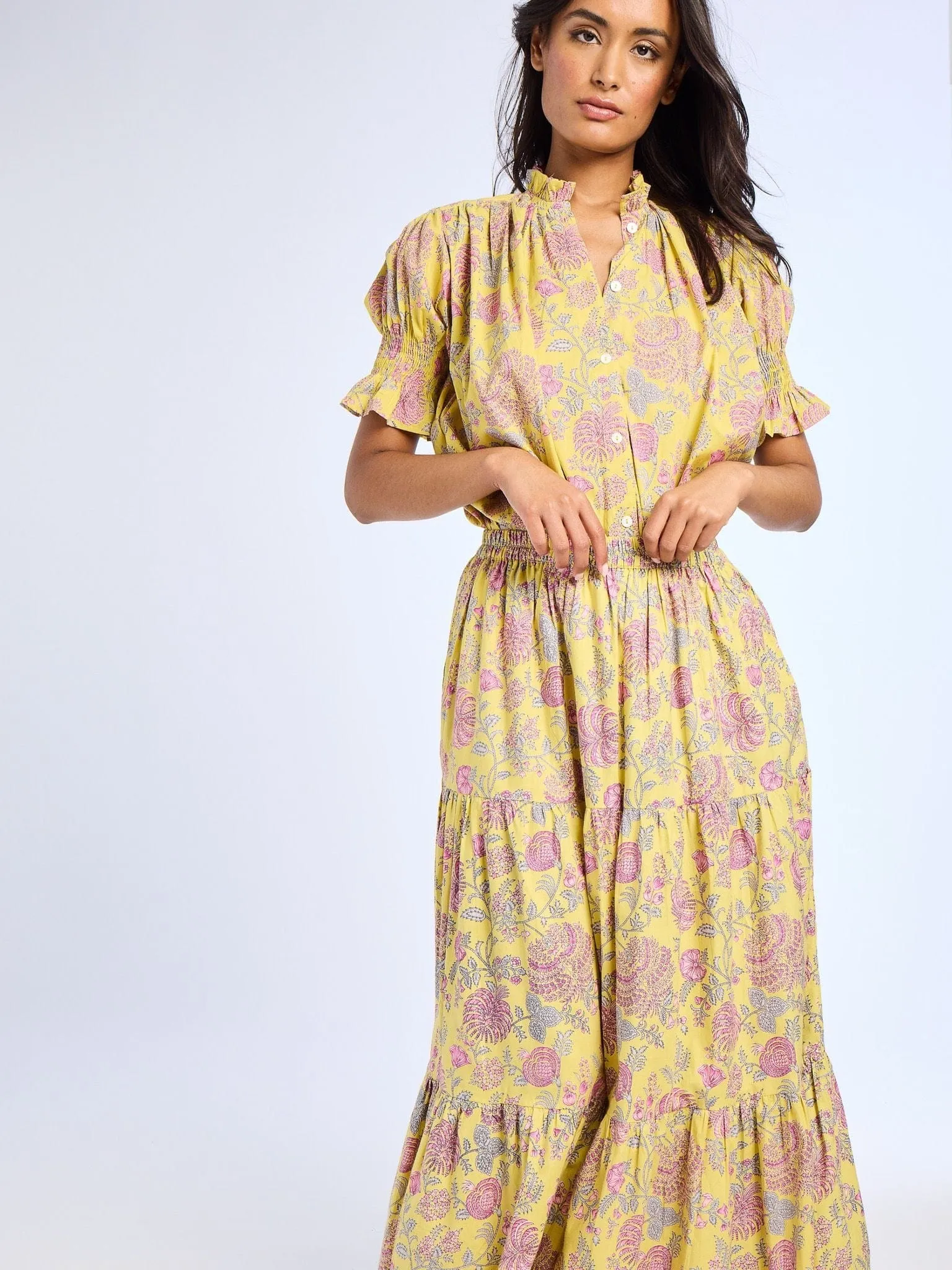 Paola Skirt in Citron Floral Machine washable
