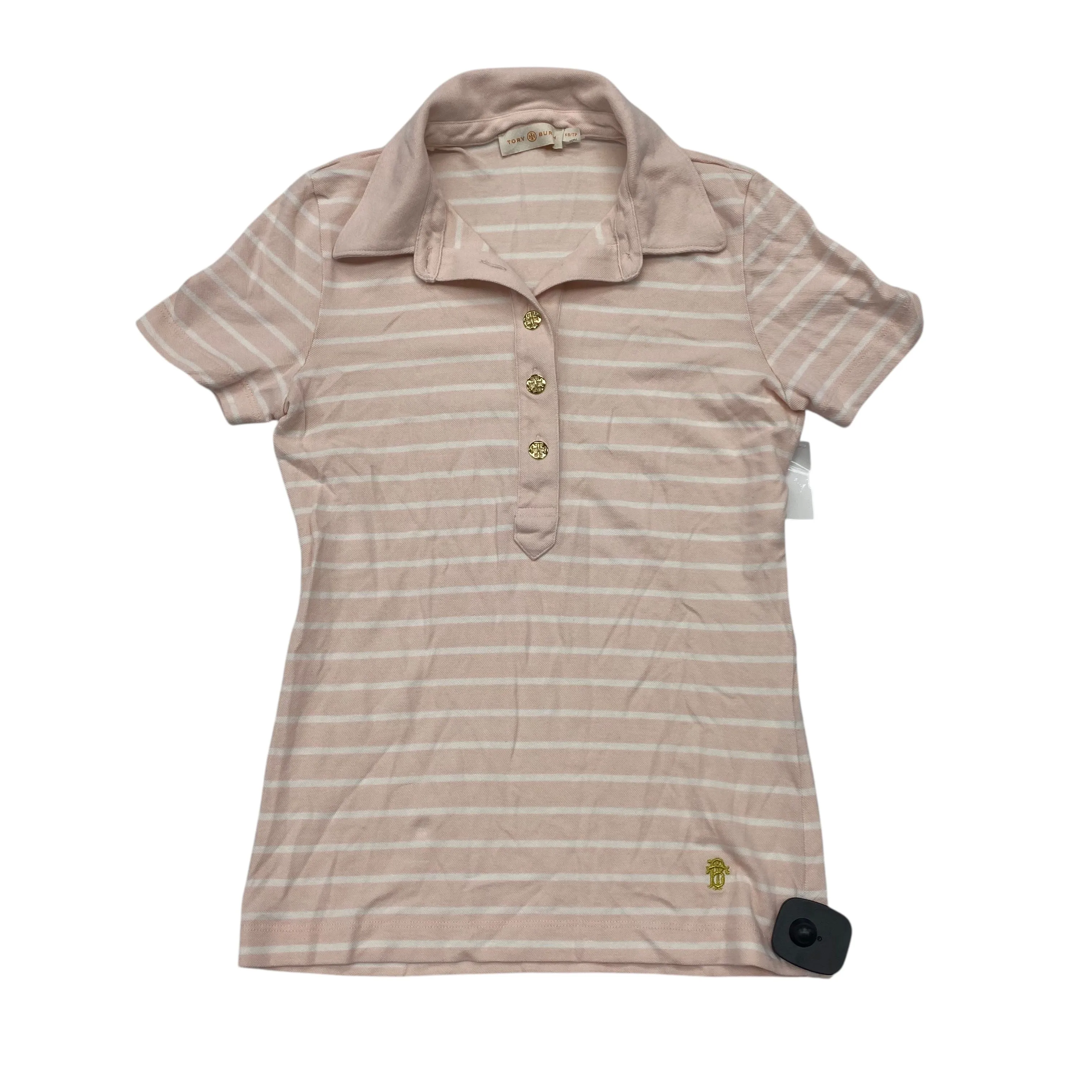 informal gathering Top Ss Designer By Tory Burch In Pink & White, Size:Xs