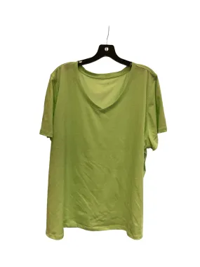 Non Closure Collar Athletic Top Short Sleeve By Ideology In Green, Size: 4x