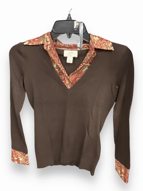 AdjustableCuffSystem Top Long Sleeve By Loft In Brown, Size: S