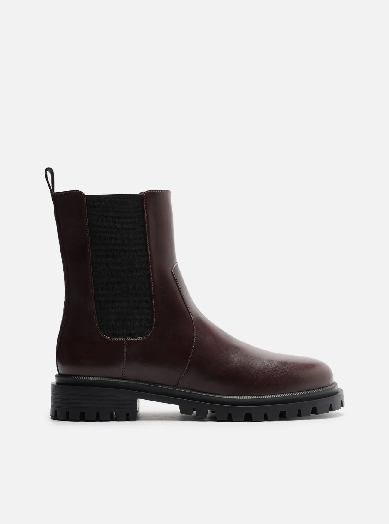 Flexible Brandy Low Block Leather Boot