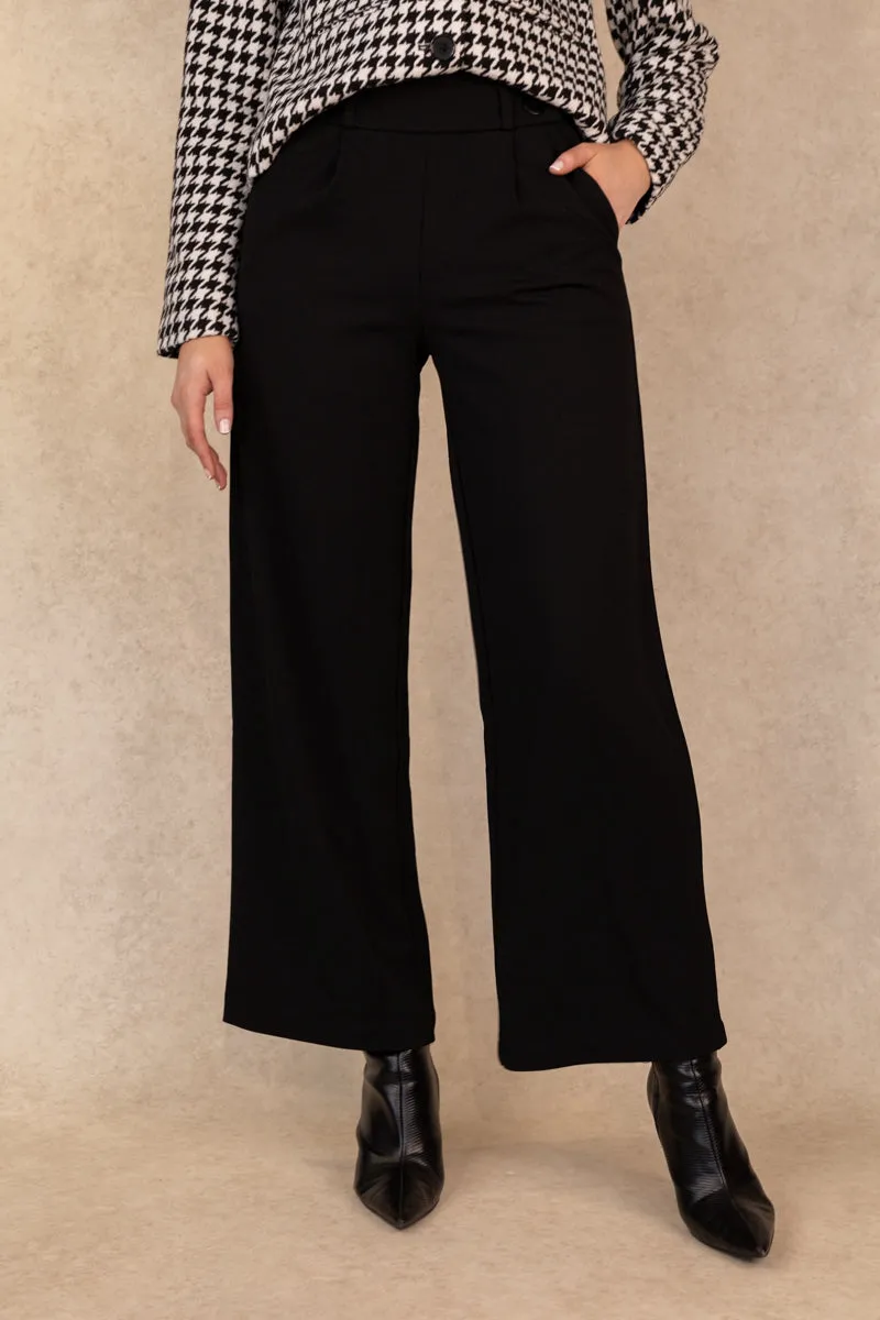 Black Buttoned Iris Geggo Trousers Sport Ready Flattering Shape