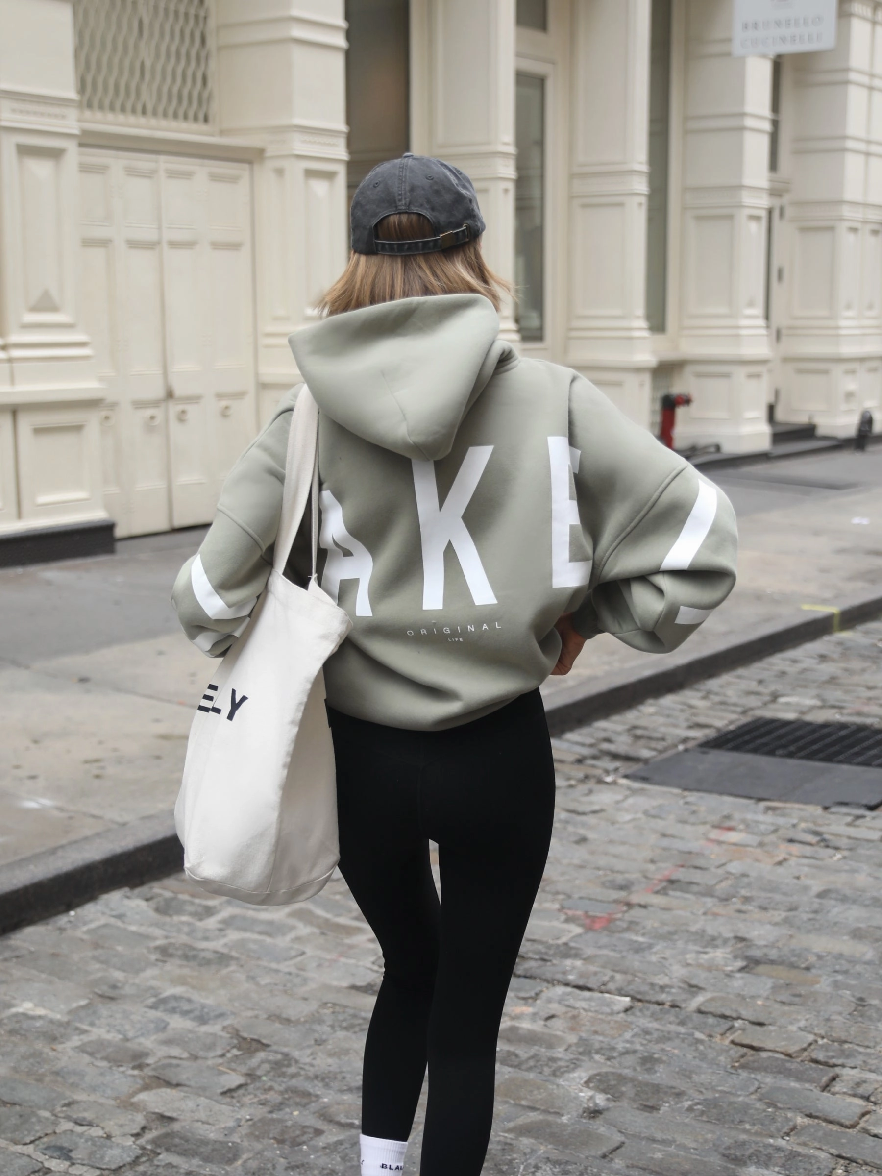 Isabel Oversized Hoodie - Olive simple design