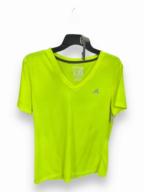 RawEdgedDesign VentilatedArmholes Athletic Top Short Sleeve By Adidas In Green, Size: L