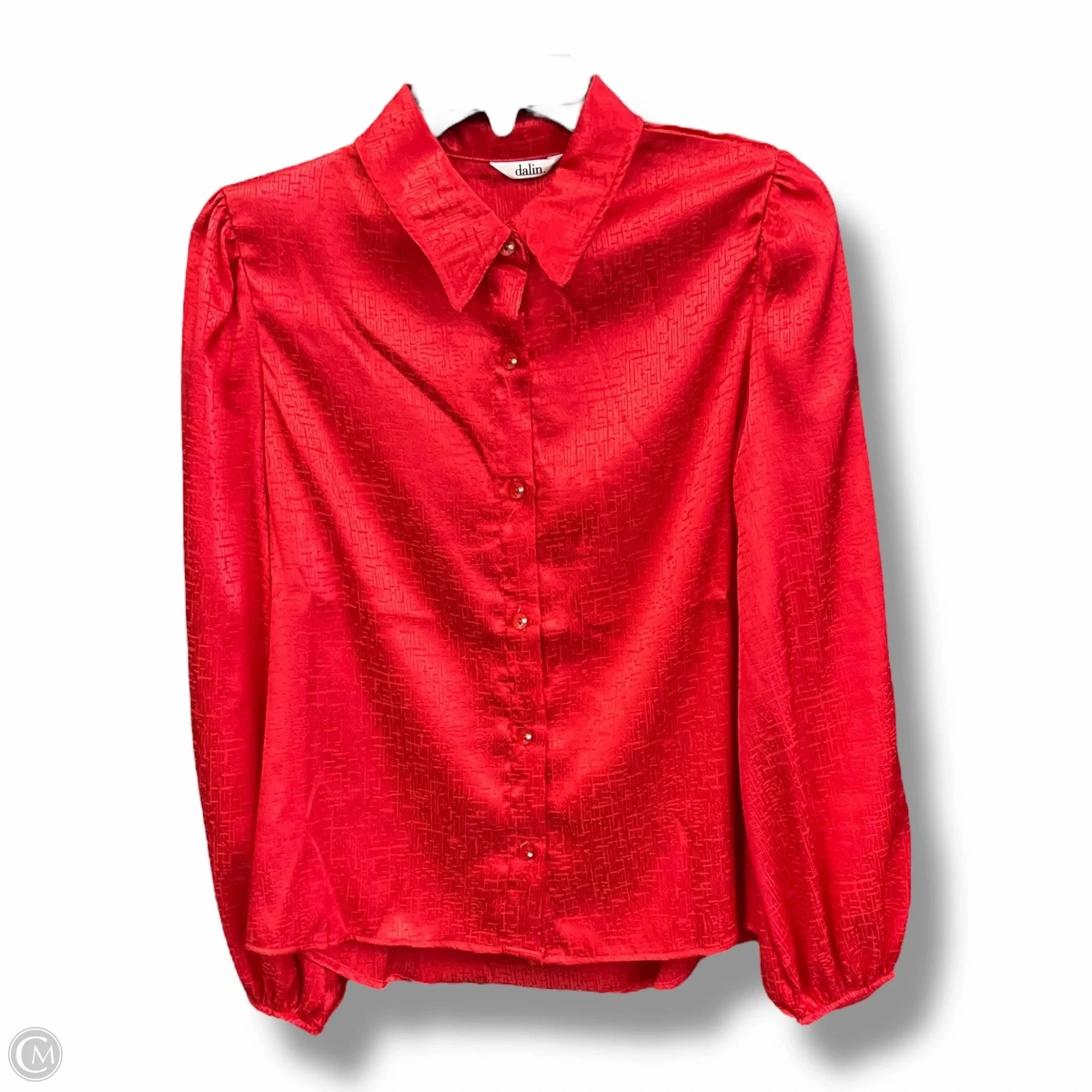 Blouse Long Sleeve By Clothes Mentor In Red, Size: S FlexibleNeckline Flexible Neckline