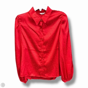 Blouse Long Sleeve By Clothes Mentor In Red, Size: S FlexibleNeckline Flexible Neckline