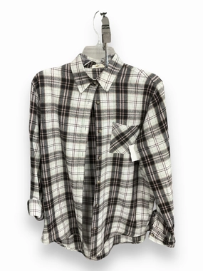 Blouse Long Sleeve By La Miel In Black & Green, Size: S Quick Dry Feature