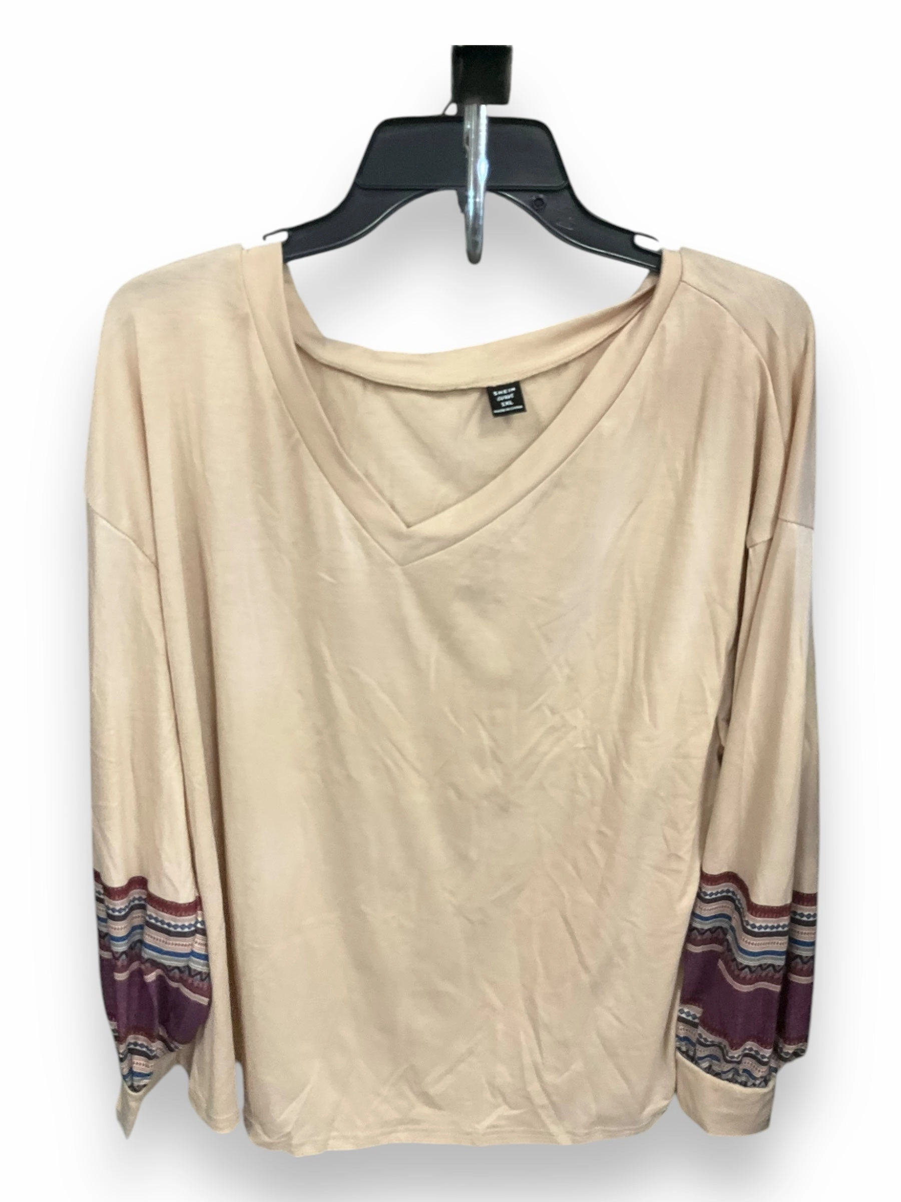 Anti Slip Shoulder Padding Top Long Sleeve By Shein In Peach, Size: 1x