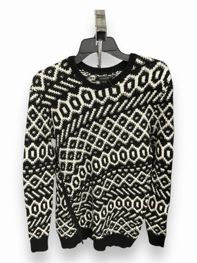 Stretch Blouse Sweater By Ann Taylor In Black & White, Size: M