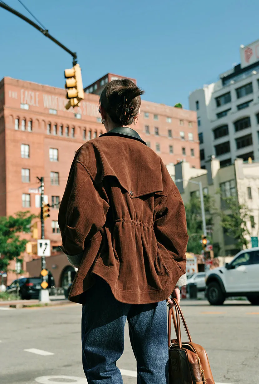 Bryce Corduroy Barn Jacket - Sepia Tailored Cut Style Chill Weather