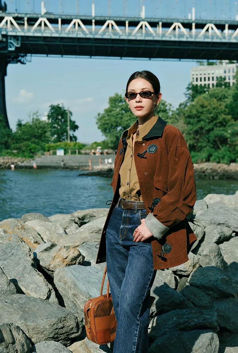 Soft Shell Material Bryce Corduroy Barn Jacket - Sepia