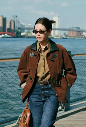 Zippered Closures Bryce Corduroy Barn Jacket - Sepia