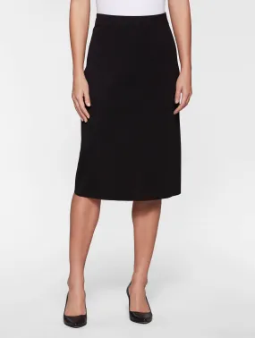 27" Straight Mylana Knit Skirt, Black - True Fit Flared hem