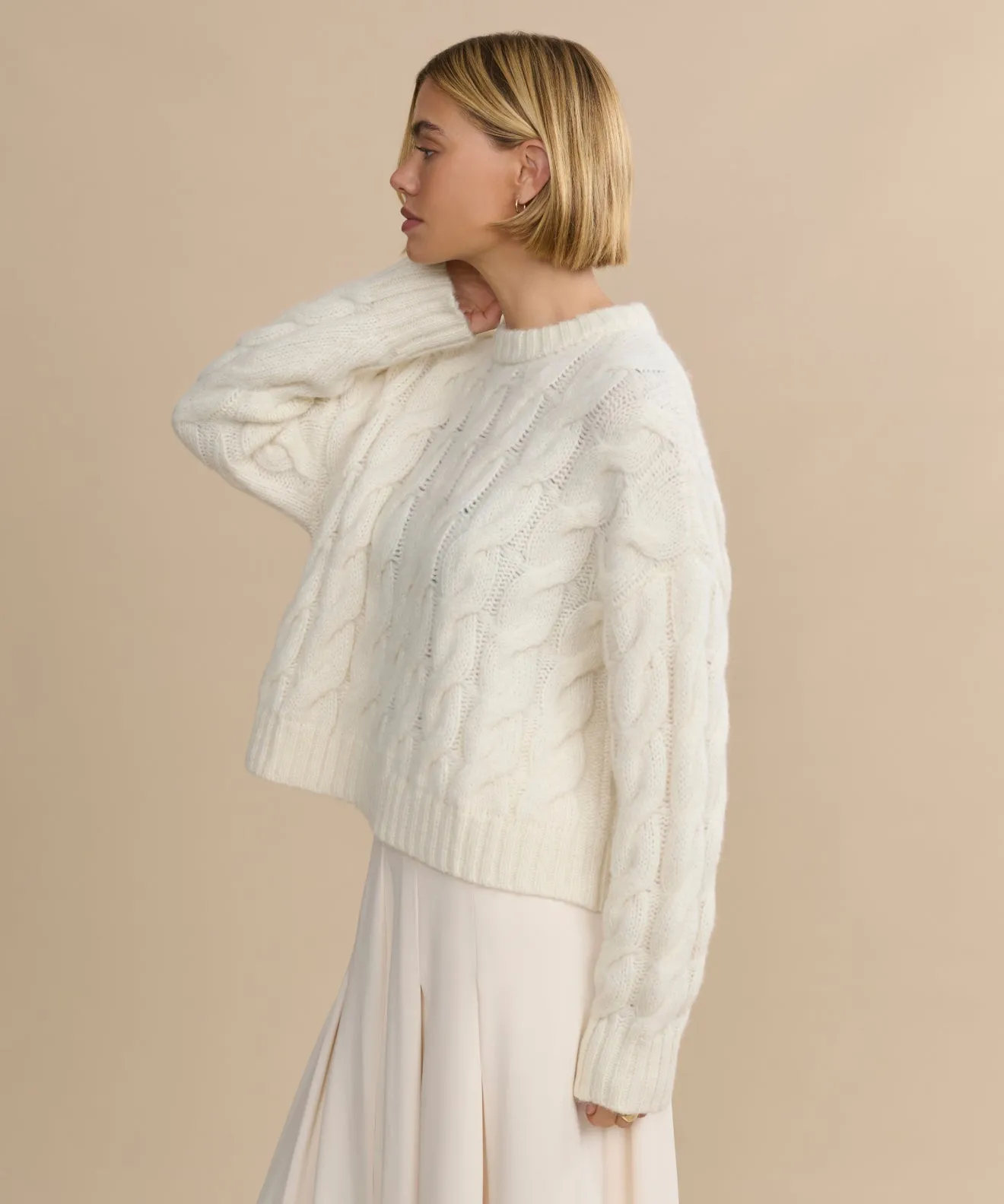 Knit Style Cable Serena Crewneck