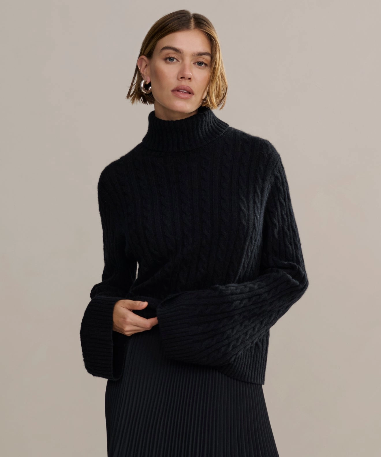 Cable Nell Turtleneck quick dry Wrinkle Free Material