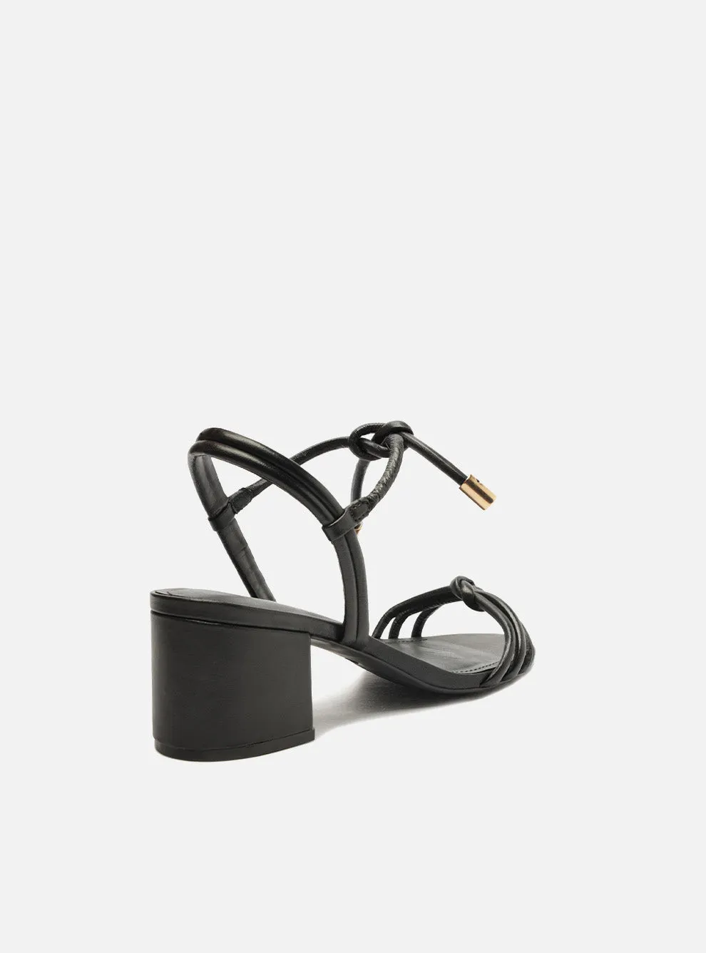 Camila Leather Block Sandal Single Strap Summer Ready Shoes