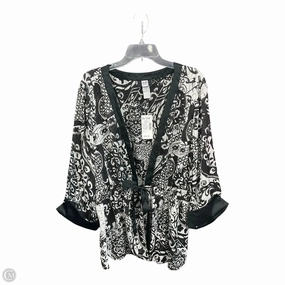 Cardigan By Studio 1940 In Black & White, Size: 3x NonChafeCollarTech