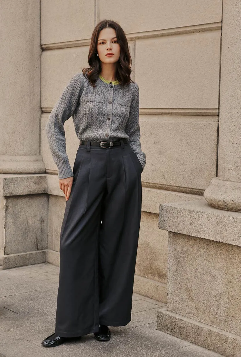 Carmina Wool Cardigan - Grey Heat Guard