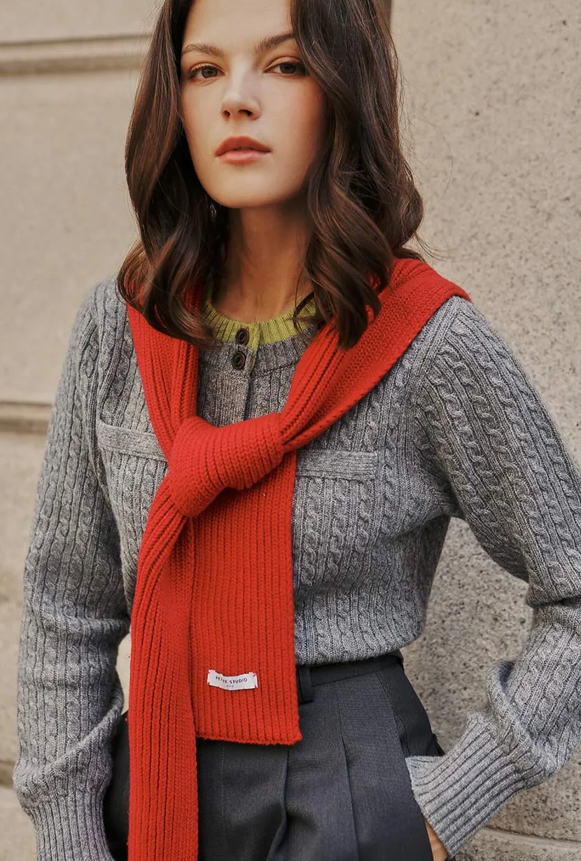Carmina Wool Cardigan - Grey Versatile Layering Options Stain Resistant