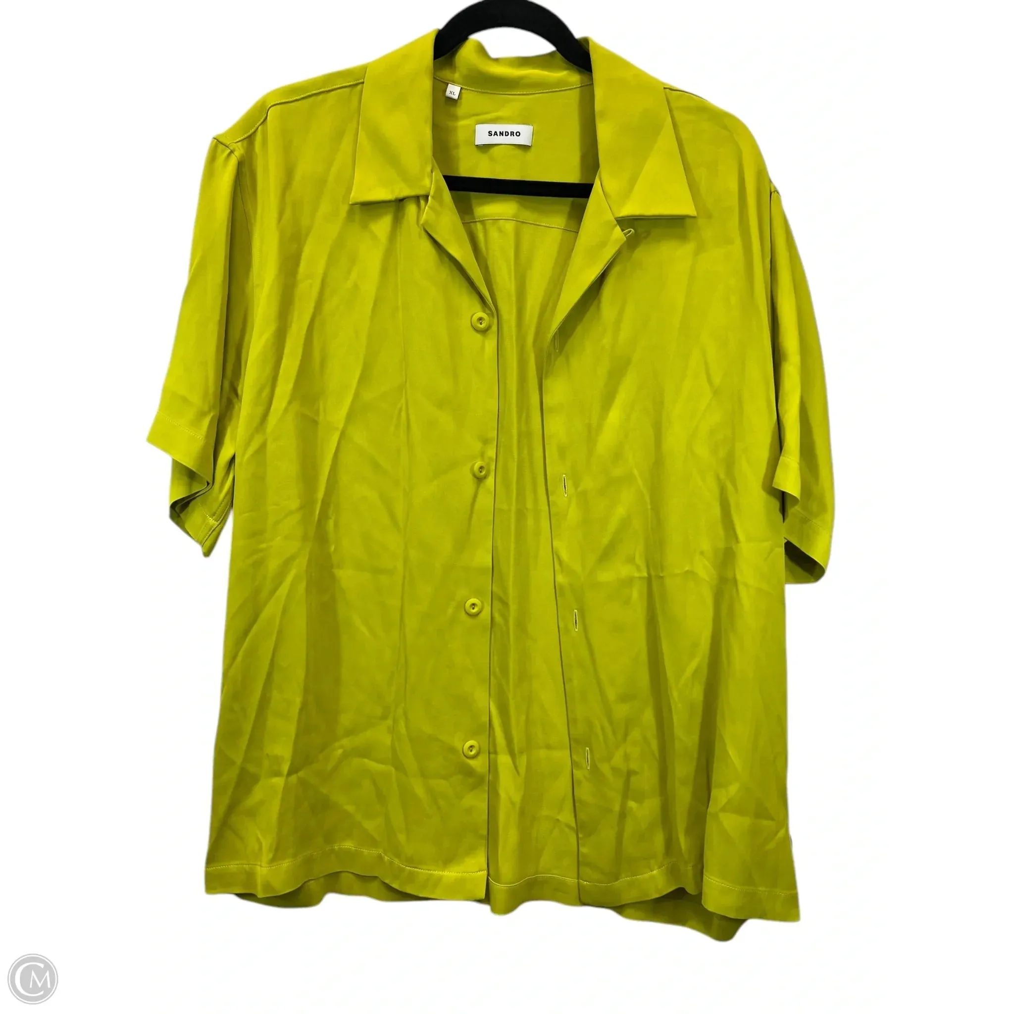 Top Short Sleeve Designer By Sandro In Green, Size: Xl Chic Cut