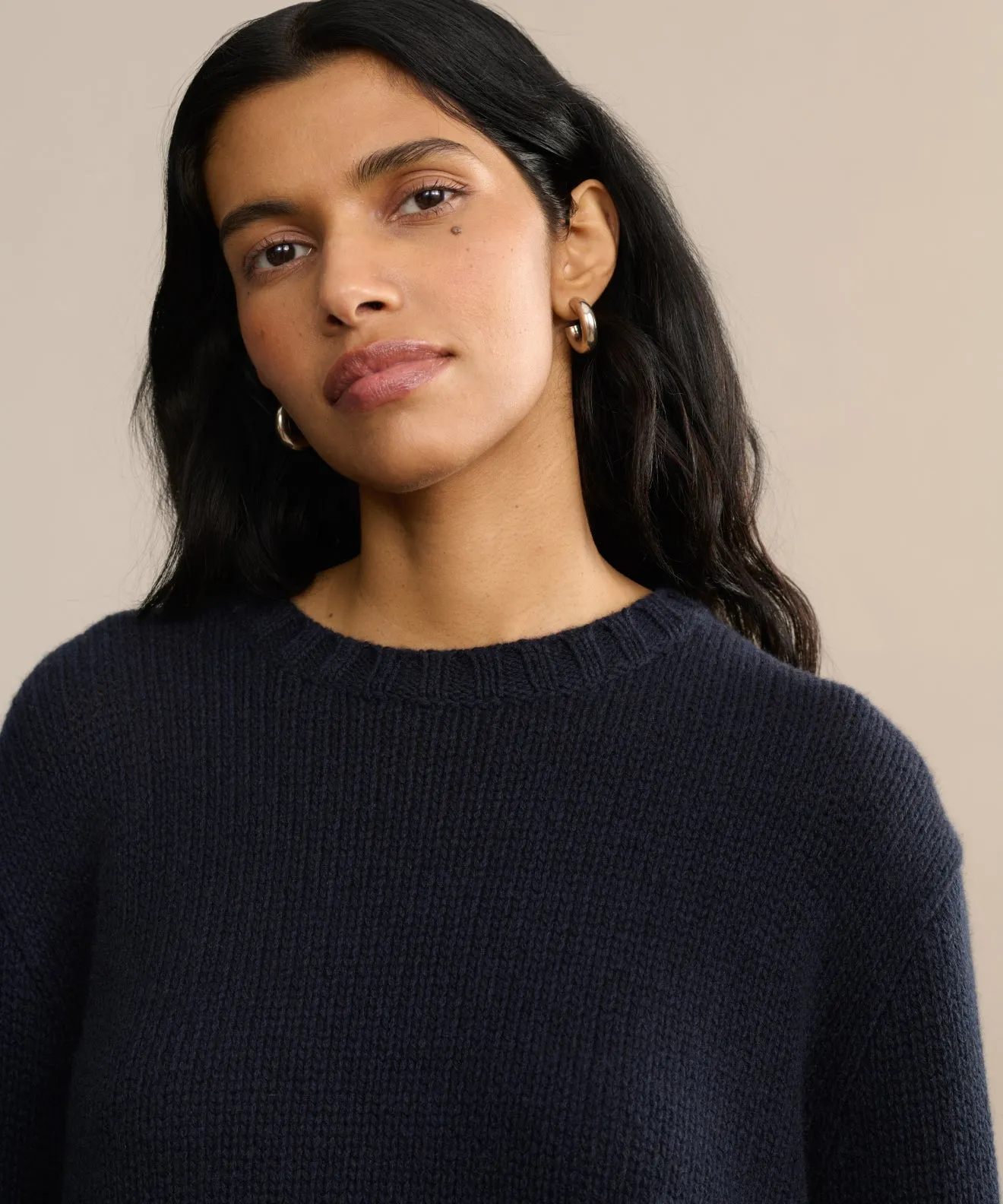 Cashmere Amelia Crewneck Comfy Knit Outfit Roomy Design