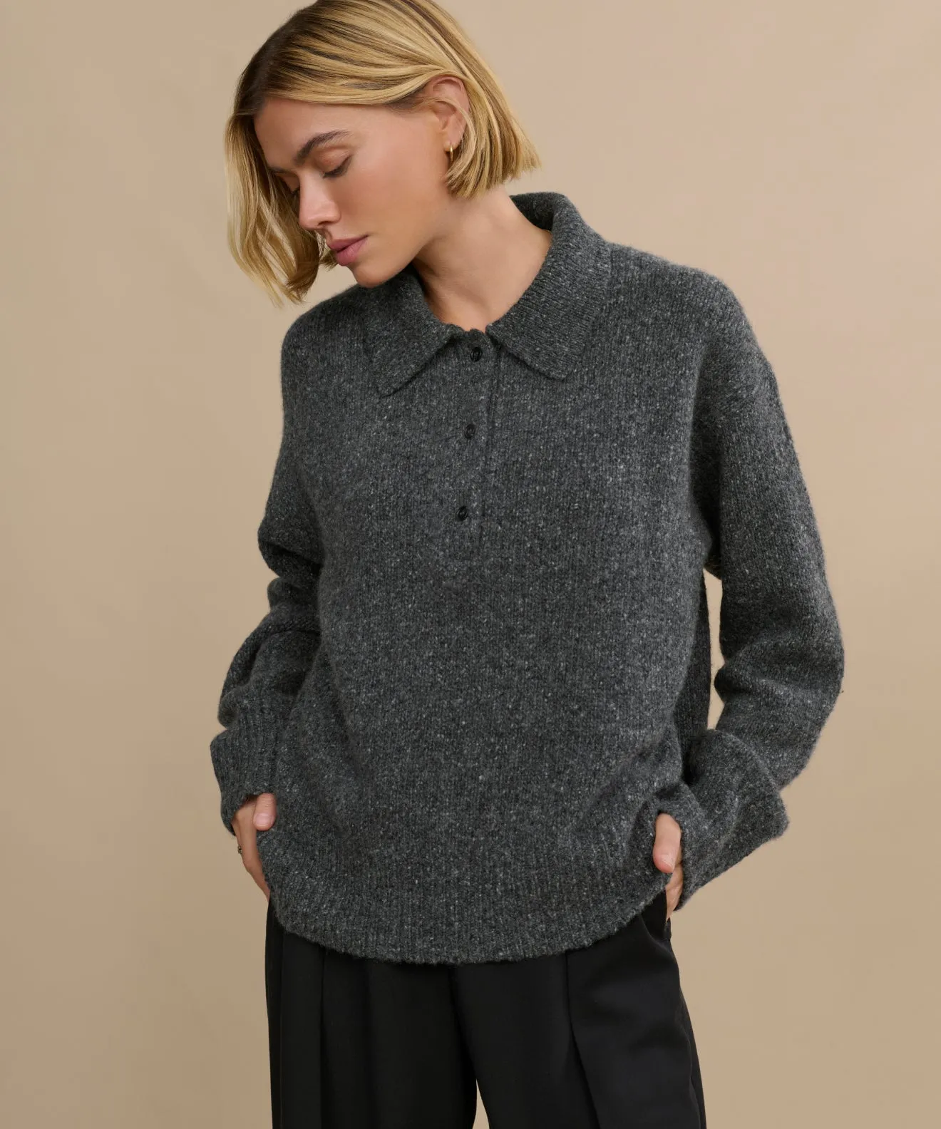 Roomy Fit Stretch Fit Cashmere Burke Polo
