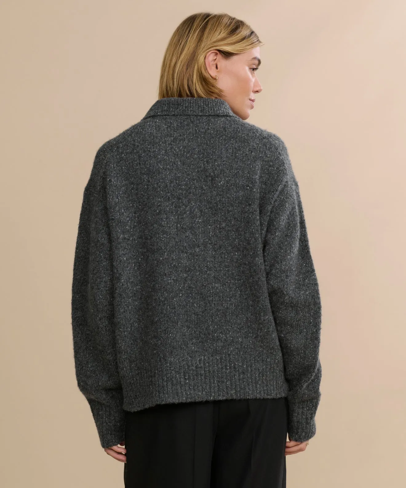 Cashmere Burke Polo Effortless Fit Flexible Ribbed Trim