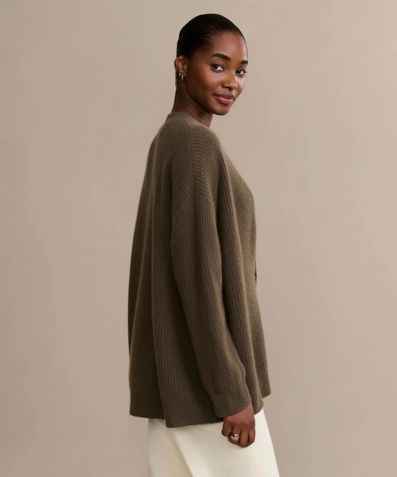 Cozy Knit Style Comfort Stretch Cashmere Cocoon Cardigan