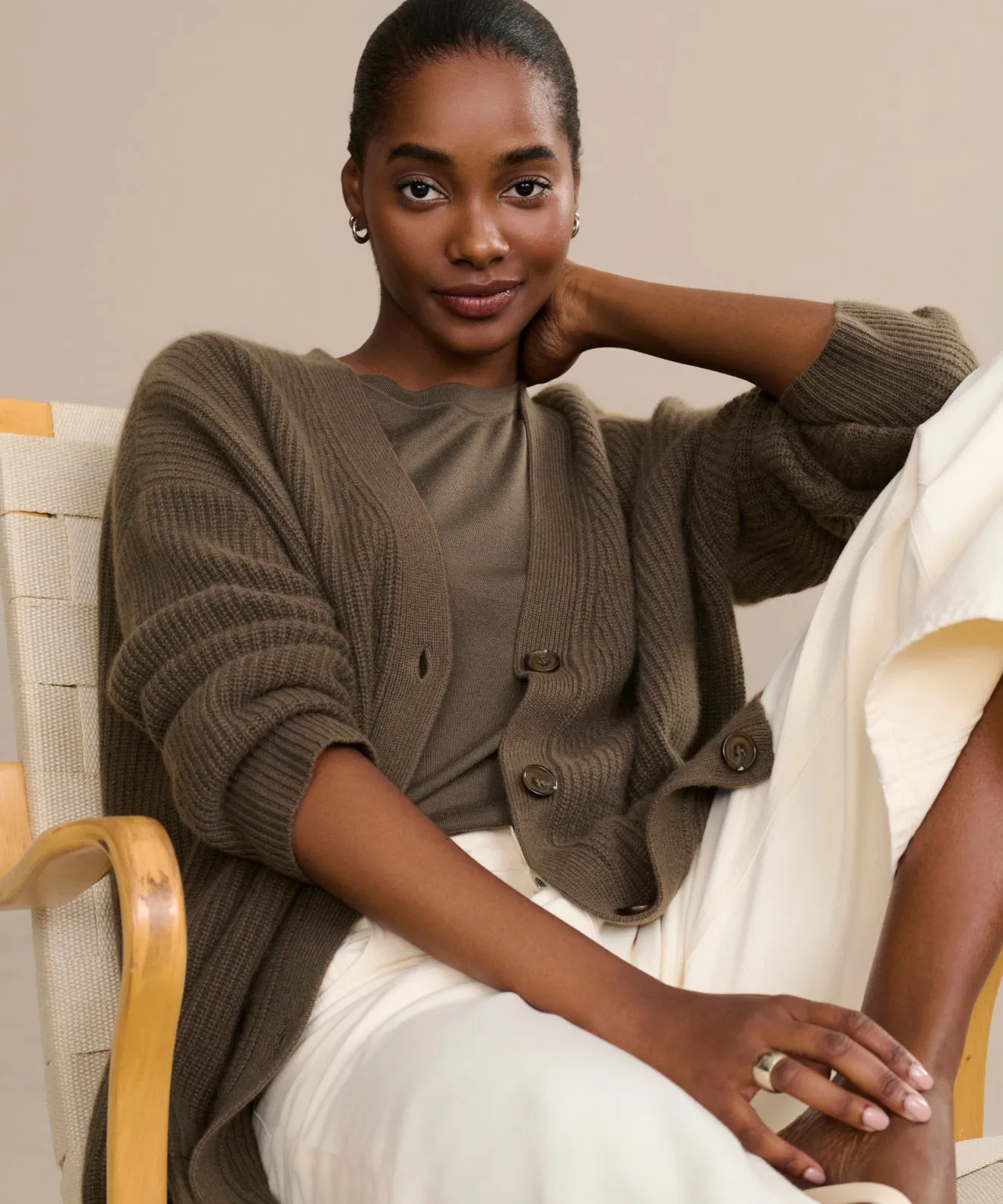 Timeless Style Cashmere Cocoon Cardigan