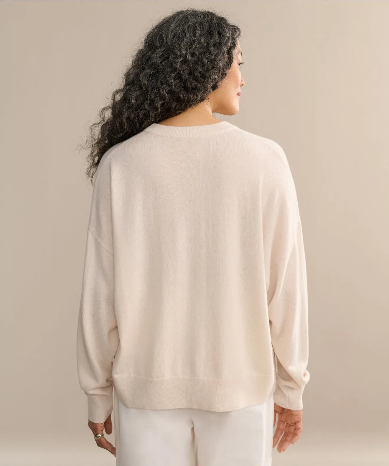 Versatile Layering Knit Design Wear Cashmere Marina Crewneck