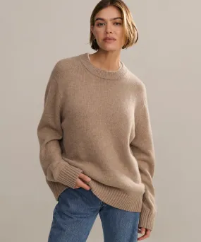Cashmere Oversized Crewneck Four Way Stretch Fabric Knitted Warmth