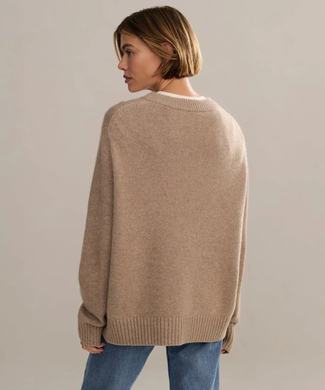 Cashmere Oversized Crewneck High Neckline Quick Change