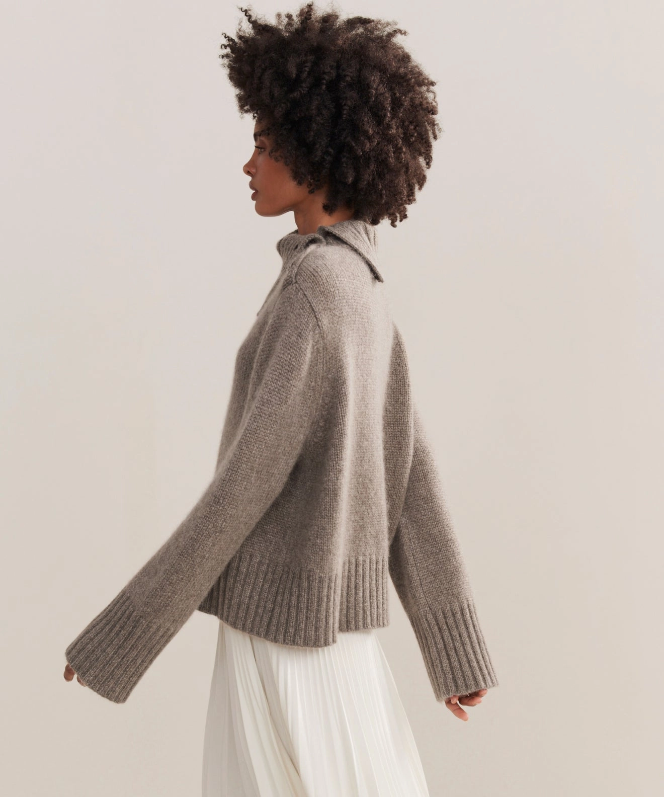Cozy Midweight Fabric Chill Style Cashmere Jackie Sweater