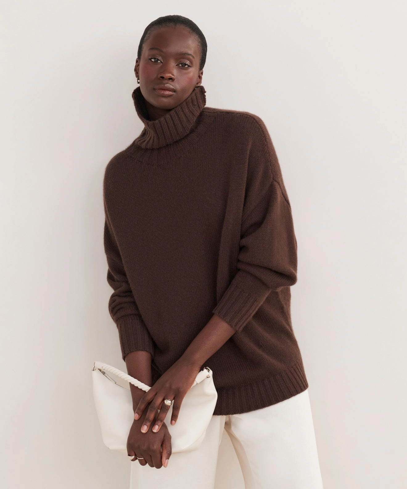 Flexible Waistband Chic and Warm Cashmere Porter Turtleneck
