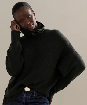 Cashmere Porter Turtleneck All Season Wear Hypoallergenic Wool Mix