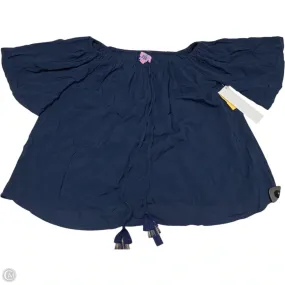 Top Short Sleeve Designer By Lilly Pulitzer In Navy, Size: S Subtle Logo Placement