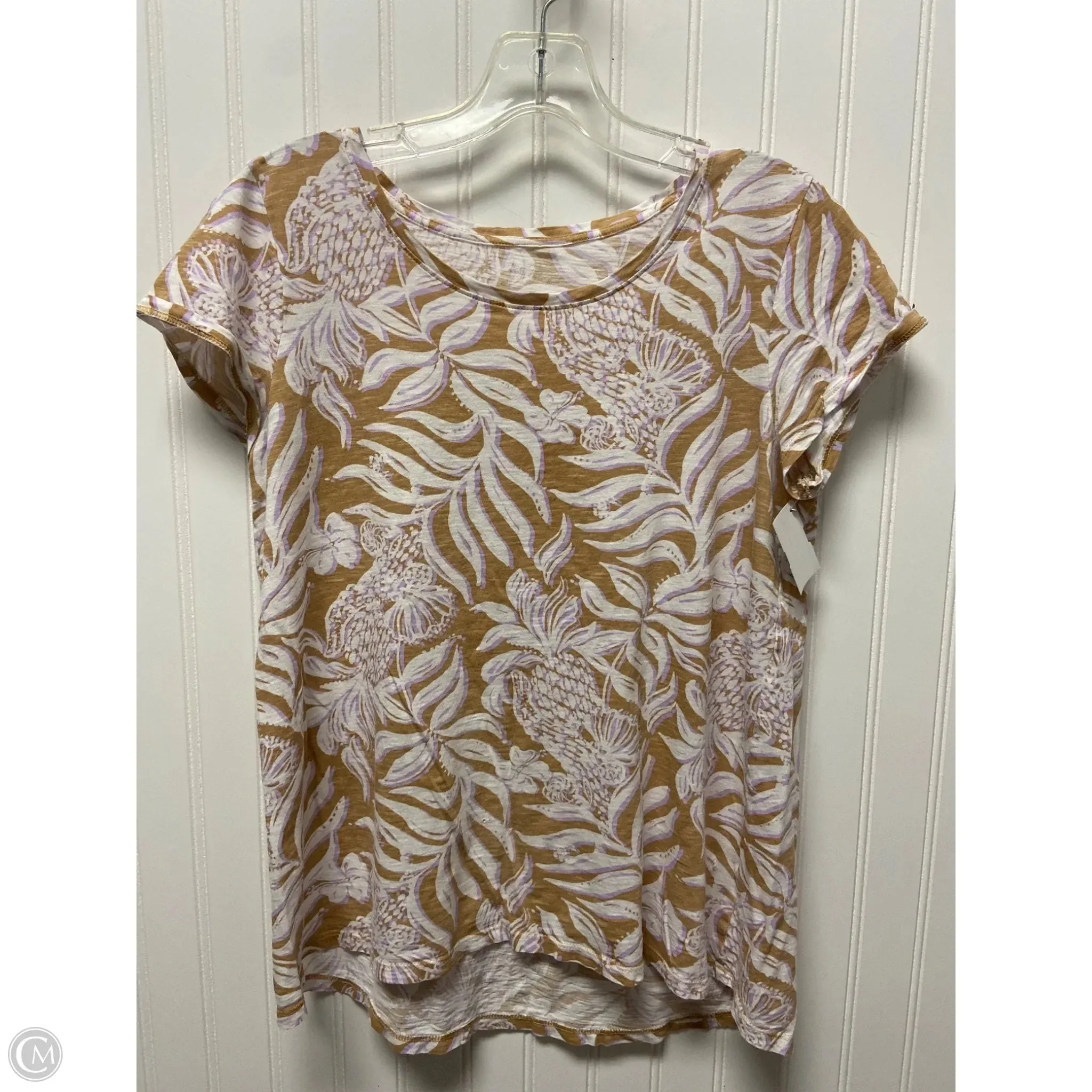 Layered Wear Top Short Sleeve Designer By Lilly Pulitzer In Brown & Purple, Size: S
