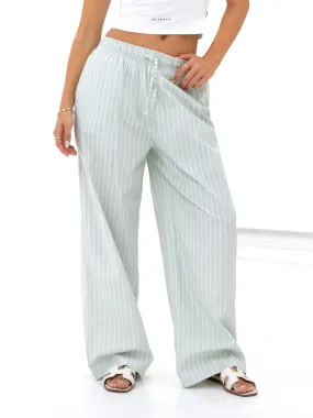 Elodie Stripe Trousers - Green Total Comfort Breathable Lining System