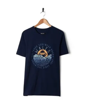 Natural Fiber Blend Layers Wales - Mens Short Sleeve T-Shirt - Blue