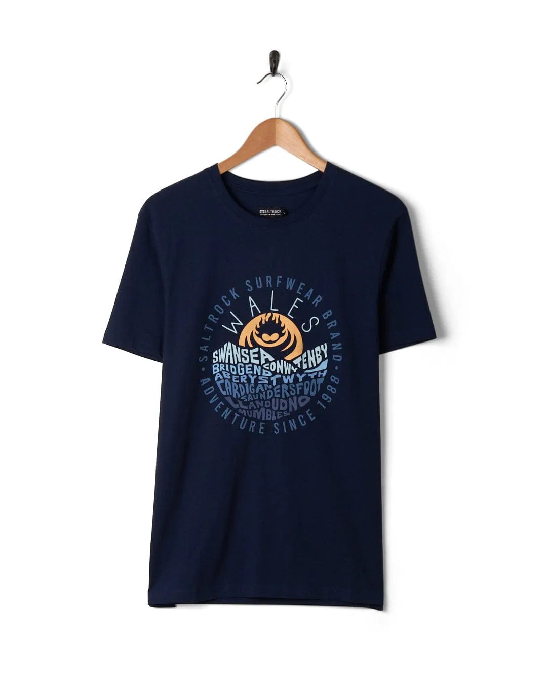 Natural Fiber Blend Layers Wales - Mens Short Sleeve T-Shirt - Blue