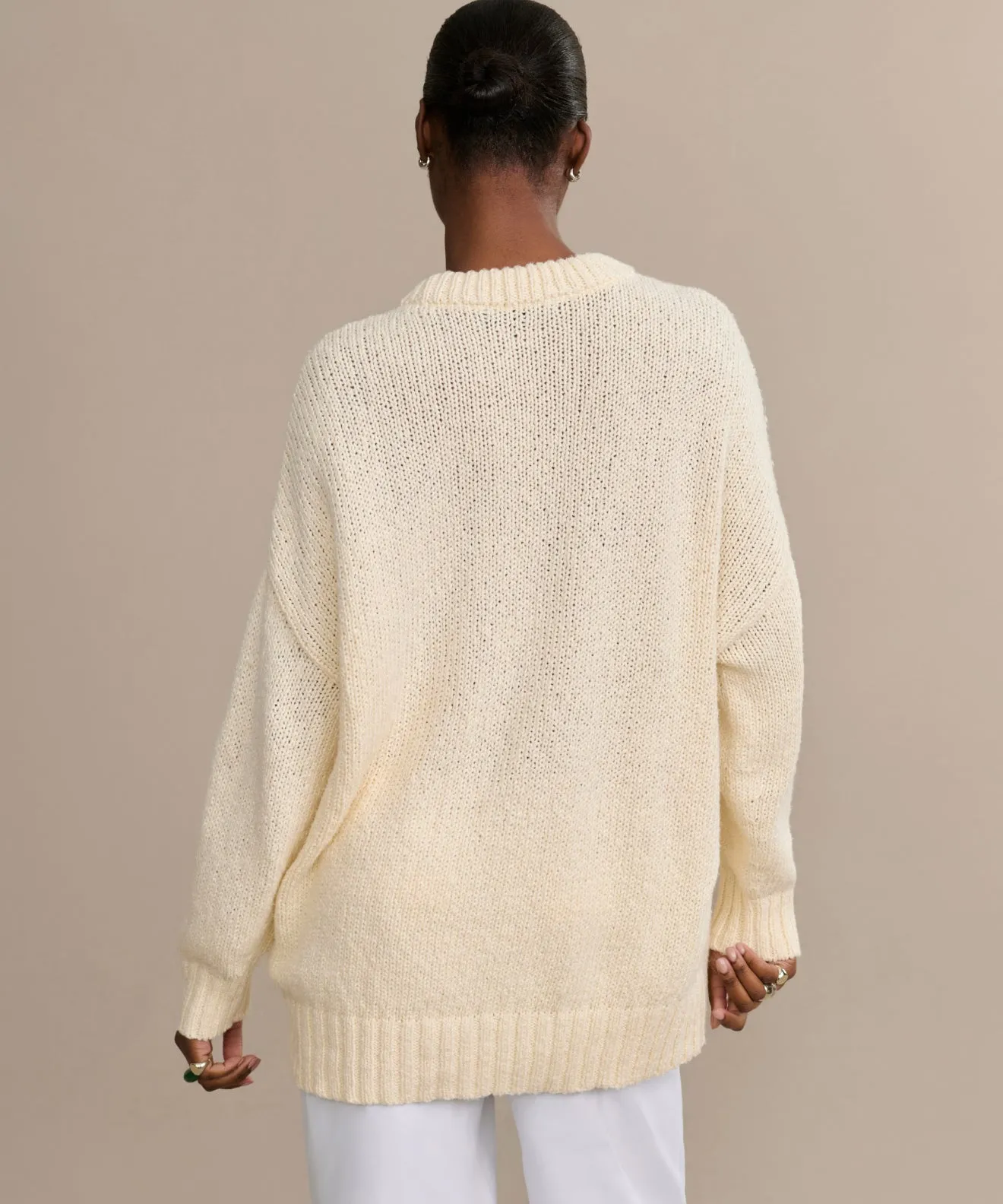 Easy Layering Knit texture Foster Cotton Sweater