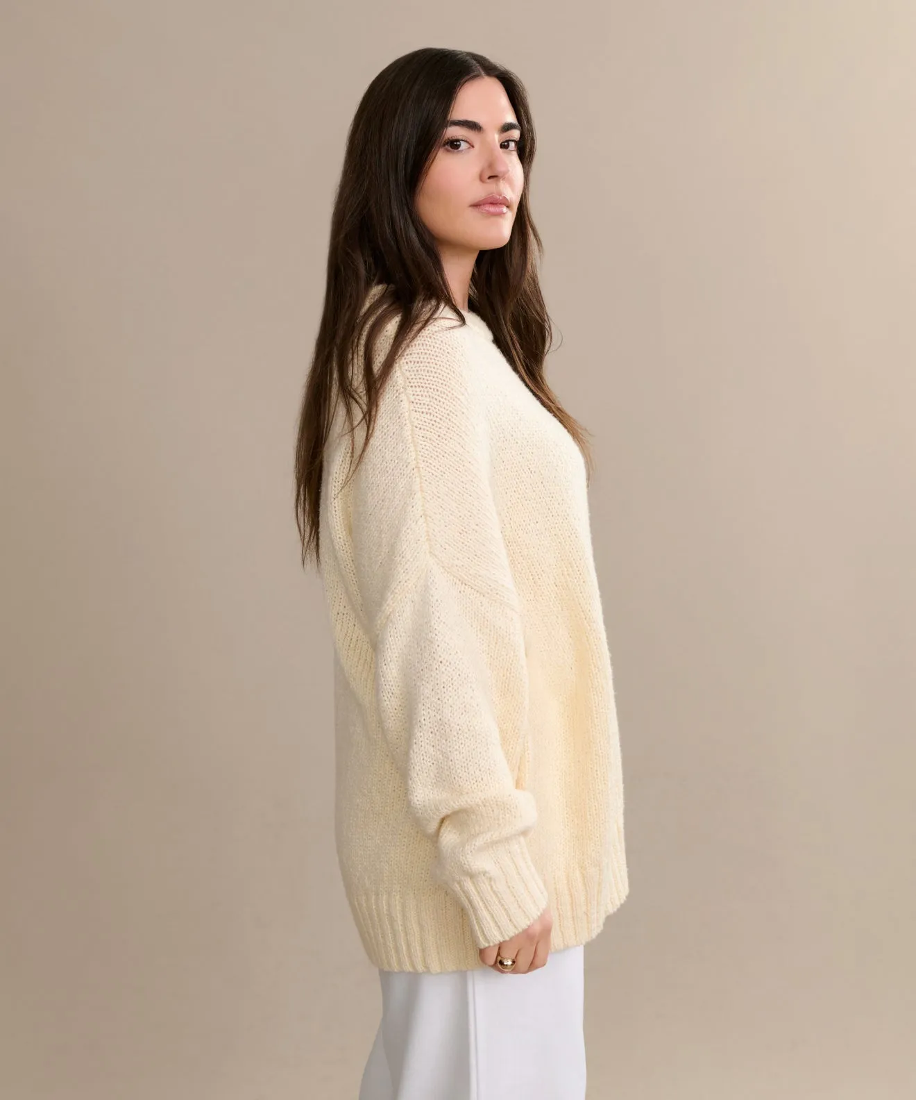 Foster Cotton Sweater Soft Knit Design Knit Layering
