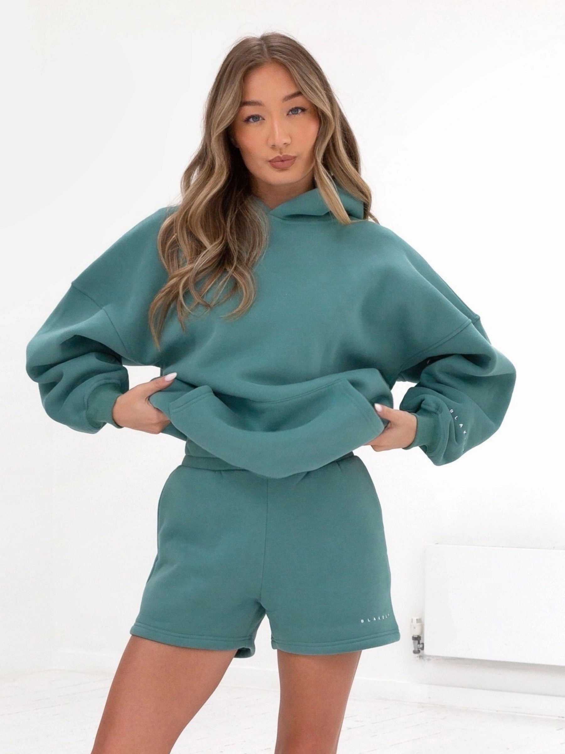 Isabel Oversized Hoodie - Dusty Teal Flexible Waistband