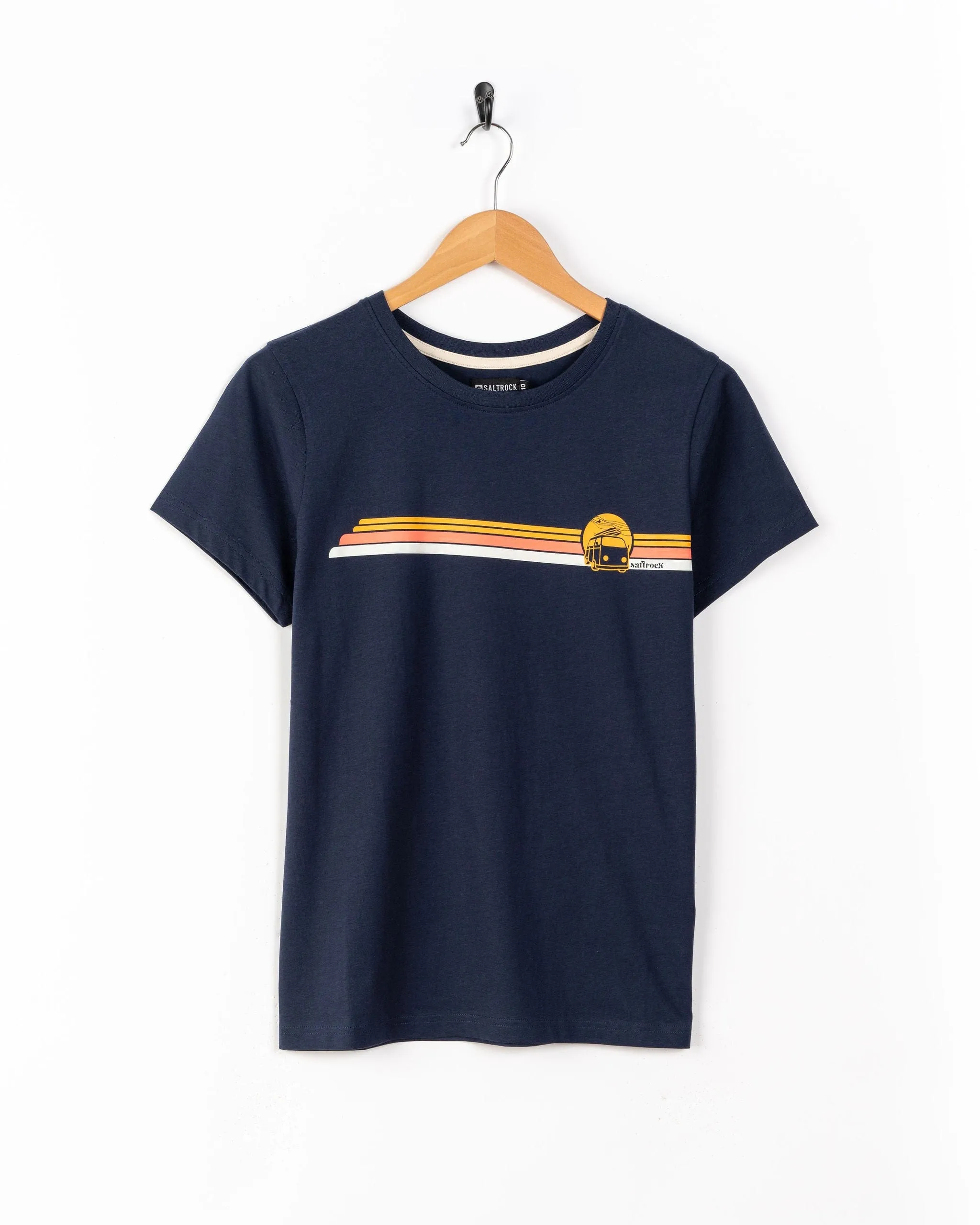 FunctionalPockets Everyday Essential Celeste Stripe - Womens Short Sleeve T-Shirt  - Blue